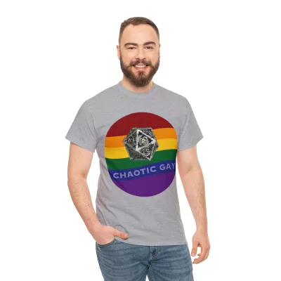 Chaotic Gay | Unisex T-shirt | Dungeons and Dragons Style | Pathfinder Style | Fantastic Gift | Metal D20 Shirt | Dragon Dice Shirt - Image 29