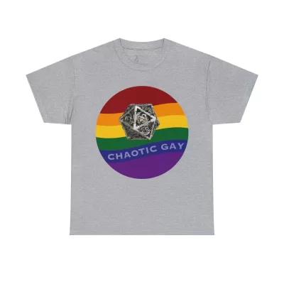 Chaotic Gay | Unisex T-shirt | Dungeons and Dragons Style | Pathfinder Style | Fantastic Gift | Metal D20 Shirt | Dragon Dice Shirt - Image 25