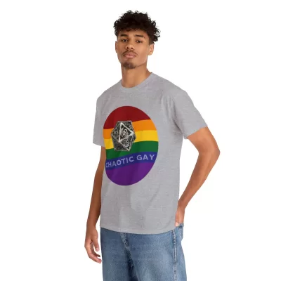 Chaotic Gay | Unisex T-shirt | Dungeons and Dragons Style | Pathfinder Style | Fantastic Gift | Metal D20 Shirt | Dragon Dice Shirt - Image 30
