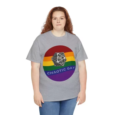 Chaotic Gay | Unisex T-shirt | Dungeons and Dragons Style | Pathfinder Style | Fantastic Gift | Metal D20 Shirt | Dragon Dice Shirt - Image 31