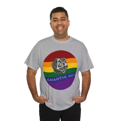 Chaotic Gay | Unisex T-shirt | Dungeons and Dragons Style | Pathfinder Style | Fantastic Gift | Metal D20 Shirt | Dragon Dice Shirt - Image 32