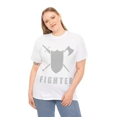 Fighter | Unisex T-shirt | Dungeons and Dragons Style | Pathfinder Style | Fantastic Gift | Metal D20 Shirt | Dragon Dice Shirt - Image 17