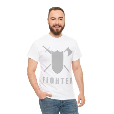 Fighter | Unisex T-shirt | Dungeons and Dragons Style | Pathfinder Style | Fantastic Gift | Metal D20 Shirt | Dragon Dice Shirt - Image 18
