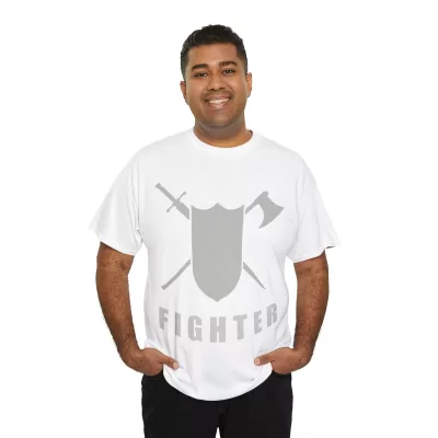 Fighter | Unisex T-shirt | Dungeons and Dragons Style | Pathfinder Style | Fantastic Gift | Metal D20 Shirt | Dragon Dice Shirt - Image 20