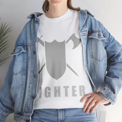 Fighter | Unisex T-shirt | Dungeons and Dragons Style | Pathfinder Style | Fantastic Gift | Metal D20 Shirt | Dragon Dice Shirt - Image 21