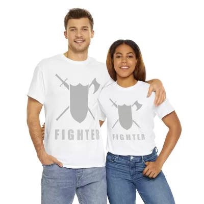 Fighter | Unisex T-shirt | Dungeons and Dragons Style | Pathfinder Style | Fantastic Gift | Metal D20 Shirt | Dragon Dice Shirt - Image 22