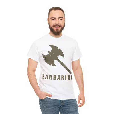 Barbarian | Unisex T-shirt | Dungeons and Dragons Style | Pathfinder Style | Fantastic Gift | Metal D20 Shirt | Dragon Dice Shirt - Image 13