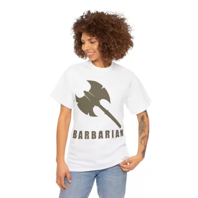 Barbarian | Unisex T-shirt | Dungeons and Dragons Style | Pathfinder Style | Fantastic Gift | Metal D20 Shirt | Dragon Dice Shirt - Image 16