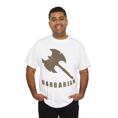 Barbarian | Unisex T-shirt | Dungeons and Dragons Style | Pathfinder Style | Fantastic Gift | Metal D20 Shirt | Dragon Dice Shirt - Image 20