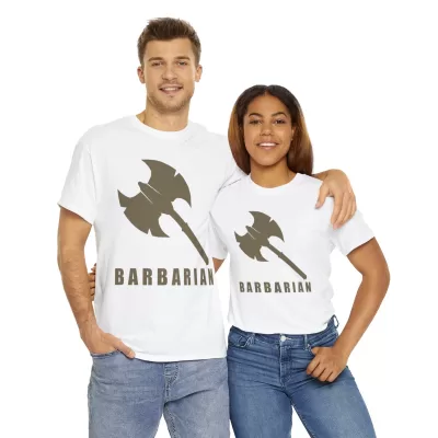 Barbarian | Unisex T-shirt | Dungeons and Dragons Style | Pathfinder Style | Fantastic Gift | Metal D20 Shirt | Dragon Dice Shirt - Image 22