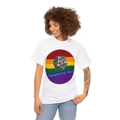 Chaotic Gay | Unisex T-shirt | Dungeons and Dragons Style | Pathfinder Style | Fantastic Gift | Metal D20 Shirt | Dragon Dice Shirt - Image 15