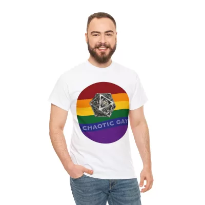 Chaotic Gay | Unisex T-shirt | Dungeons and Dragons Style | Pathfinder Style | Fantastic Gift | Metal D20 Shirt | Dragon Dice Shirt - Image 17