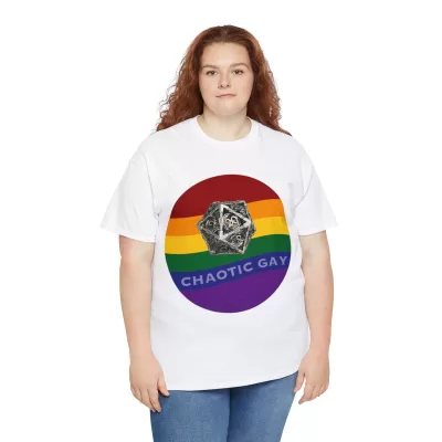 Chaotic Gay | Unisex T-shirt | Dungeons and Dragons Style | Pathfinder Style | Fantastic Gift | Metal D20 Shirt | Dragon Dice Shirt - Image 19