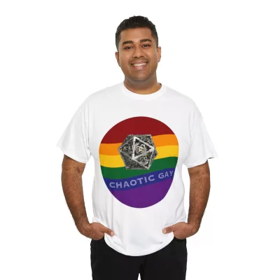 Chaotic Gay | Unisex T-shirt | Dungeons and Dragons Style | Pathfinder Style | Fantastic Gift | Metal D20 Shirt | Dragon Dice Shirt - Image 20