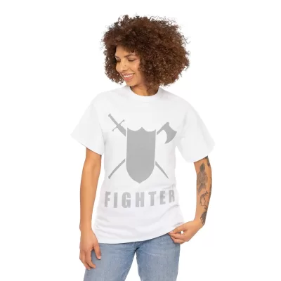 Fighter | Unisex T-shirt | Dungeons and Dragons Style | Pathfinder Style | Fantastic Gift | Metal D20 Shirt | Dragon Dice Shirt - Image 16