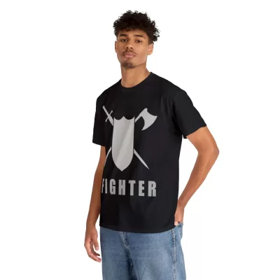 Fighter | Unisex T-shirt | Dungeons and Dragons Style | Pathfinder Style | Fantastic Gift | Metal D20 Shirt | Dragon Dice Shirt - Image 7