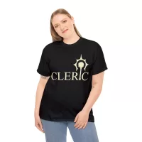 Cleric | Unisex T-shirt | Dungeons and Dragons Style | Pathfinder Style | Fantastic Gift | Metal D20 Shirt | Dragon Dice Shirt