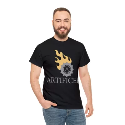 Artificer | Unisex T-shirt | Dungeons and Dragons Style | Pathfinder Style | Fantastic Gift | Metal D20 Shirt | Dragon Dice Shirt - Image 5