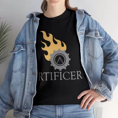 Artificer | Unisex T-shirt | Dungeons and Dragons Style | Pathfinder Style | Fantastic Gift | Metal D20 Shirt | Dragon Dice Shirt - Image 9