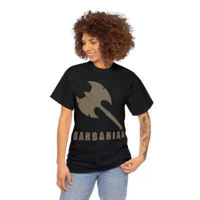 Barbarian | Unisex T-shirt | Dungeons and Dragons Style | Pathfinder Style | Fantastic Gift | Metal D20 Shirt | Dragon Dice Shirt - Image 4