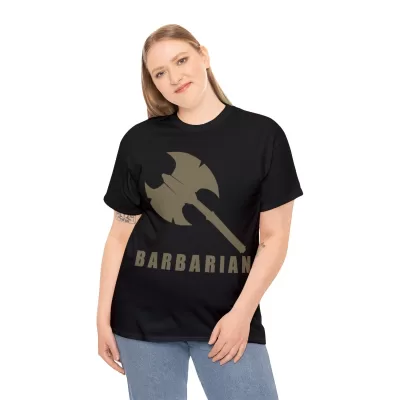 Barbarian | Unisex T-shirt | Dungeons and Dragons Style | Pathfinder Style | Fantastic Gift | Metal D20 Shirt | Dragon Dice Shirt - Image 5