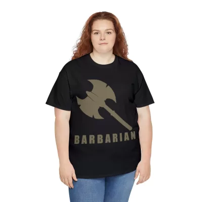 Barbarian | Unisex T-shirt | Dungeons and Dragons Style | Pathfinder Style | Fantastic Gift | Metal D20 Shirt | Dragon Dice Shirt - Image 7