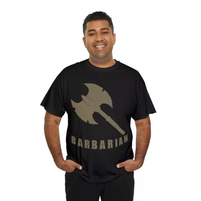 Barbarian | Unisex T-shirt | Dungeons and Dragons Style | Pathfinder Style | Fantastic Gift | Metal D20 Shirt | Dragon Dice Shirt - Image 8