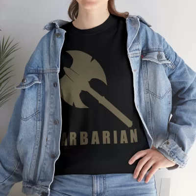 Barbarian | Unisex T-shirt | Dungeons and Dragons Style | Pathfinder Style | Fantastic Gift | Metal D20 Shirt | Dragon Dice Shirt - Image 9