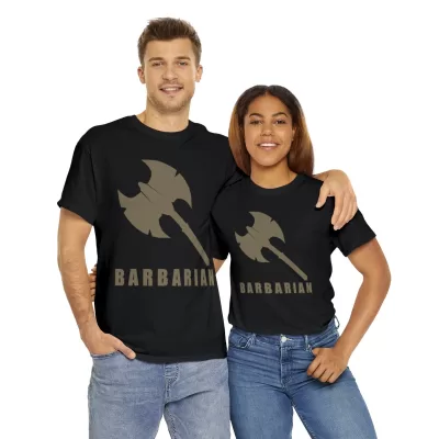 Barbarian | Unisex T-shirt | Dungeons and Dragons Style | Pathfinder Style | Fantastic Gift | Metal D20 Shirt | Dragon Dice Shirt - Image 10