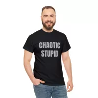 Chaotic Stupid | Unisex T-shirt | Dungeons and Dragons Style | Pathfinder Style | Fantastic Gift | Metal D20 Shirt | Dragon Dice Shirt