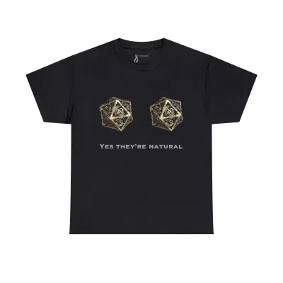 Natural D20 | Unisex T-shirt | Dungeons and Dragons Style | Pathfinder Style | Fantastic Gift | Metal D20 Shirt | Dragon Dice Shirt - Image 2