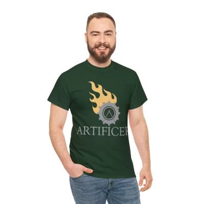 Artificer | Unisex T-shirt | Dungeons and Dragons Style | Pathfinder Style | Fantastic Gift | Metal D20 Shirt | Dragon Dice Shirt - Image 41