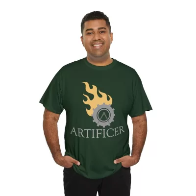 Artificer | Unisex T-shirt | Dungeons and Dragons Style | Pathfinder Style | Fantastic Gift | Metal D20 Shirt | Dragon Dice Shirt - Image 44