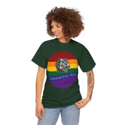 Chaotic Gay | Unisex T-shirt | Dungeons and Dragons Style | Pathfinder Style | Fantastic Gift | Metal D20 Shirt | Dragon Dice Shirt - Image 51