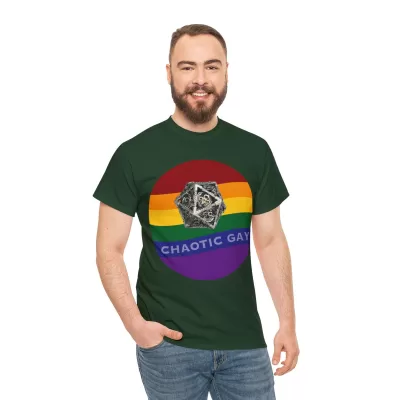Chaotic Gay | Unisex T-shirt | Dungeons and Dragons Style | Pathfinder Style | Fantastic Gift | Metal D20 Shirt | Dragon Dice Shirt - Image 53