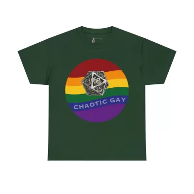 Chaotic Gay | Unisex T-shirt | Dungeons and Dragons Style | Pathfinder Style | Fantastic Gift | Metal D20 Shirt | Dragon Dice Shirt - Image 49
