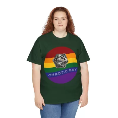 Chaotic Gay | Unisex T-shirt | Dungeons and Dragons Style | Pathfinder Style | Fantastic Gift | Metal D20 Shirt | Dragon Dice Shirt - Image 55