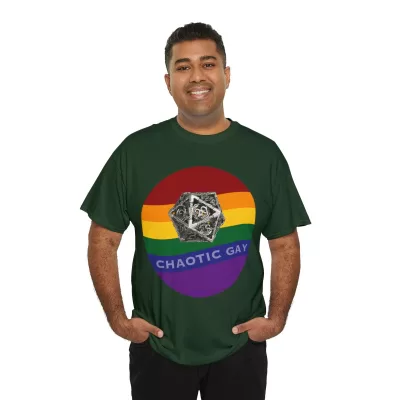 Chaotic Gay | Unisex T-shirt | Dungeons and Dragons Style | Pathfinder Style | Fantastic Gift | Metal D20 Shirt | Dragon Dice Shirt - Image 56