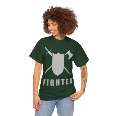 Fighter | Unisex T-shirt | Dungeons and Dragons Style | Pathfinder Style | Fantastic Gift | Metal D20 Shirt | Dragon Dice Shirt - Image 40
