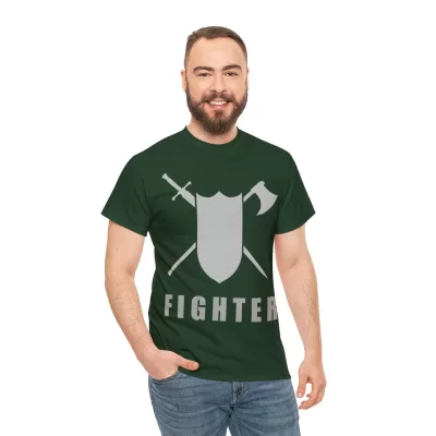Fighter | Unisex T-shirt | Dungeons and Dragons Style | Pathfinder Style | Fantastic Gift | Metal D20 Shirt | Dragon Dice Shirt - Image 42