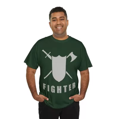 Fighter | Unisex T-shirt | Dungeons and Dragons Style | Pathfinder Style | Fantastic Gift | Metal D20 Shirt | Dragon Dice Shirt - Image 44