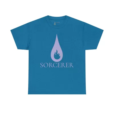 Sorcerer | Unisex Class T-shirt | Dungeons and Dragons Style | Pathfinder Style | Fantastic Gift | Metal D20 Shirt | Dragon Dice Shirt - Image 2
