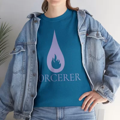 Sorcerer | Unisex Class T-shirt | Dungeons and Dragons Style | Pathfinder Style | Fantastic Gift | Metal D20 Shirt | Dragon Dice Shirt - Image 9