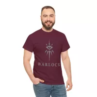Warlock | Unisex Class T-shirt | Dungeons and Dragons Style | Pathfinder | Fantastic Gift | Metal D20 Shirt | Dragon Dice Shirt