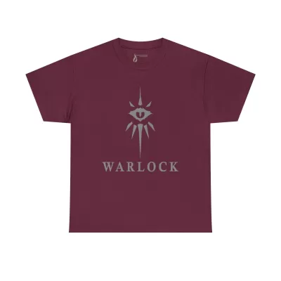 Warlock | Unisex Class T-shirt | Dungeons and Dragons Style | Pathfinder | Fantastic Gift | Metal D20 Shirt | Dragon Dice Shirt - Image 2