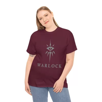 Warlock | Unisex Class T-shirt | Dungeons and Dragons Style | Pathfinder | Fantastic Gift | Metal D20 Shirt | Dragon Dice Shirt - Image 5