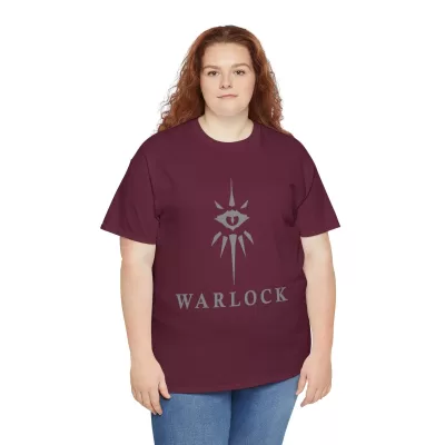Warlock | Unisex Class T-shirt | Dungeons and Dragons Style | Pathfinder | Fantastic Gift | Metal D20 Shirt | Dragon Dice Shirt - Image 7