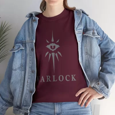 Warlock | Unisex Class T-shirt | Dungeons and Dragons Style | Pathfinder | Fantastic Gift | Metal D20 Shirt | Dragon Dice Shirt - Image 9