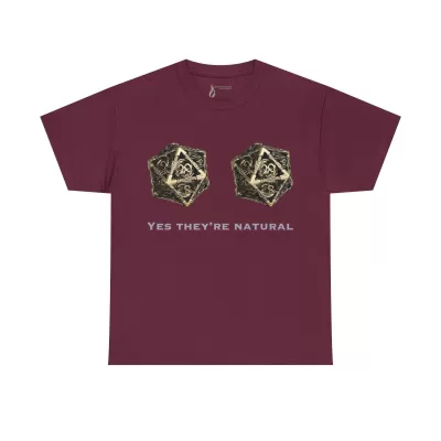 Natural D20 | Unisex T-shirt | Dungeons and Dragons Style | Pathfinder Style | Fantastic Gift | Metal D20 Shirt | Dragon Dice Shirt - Image 26