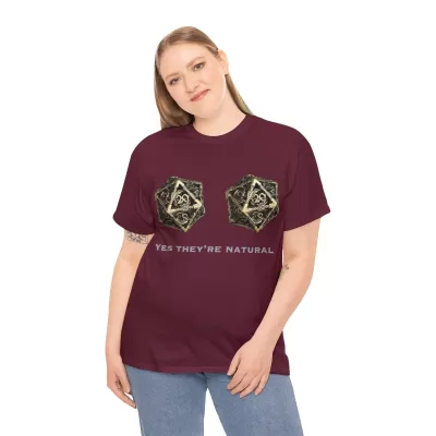 Natural D20 | Unisex T-shirt | Dungeons and Dragons Style | Pathfinder Style | Fantastic Gift | Metal D20 Shirt | Dragon Dice Shirt - Image 29